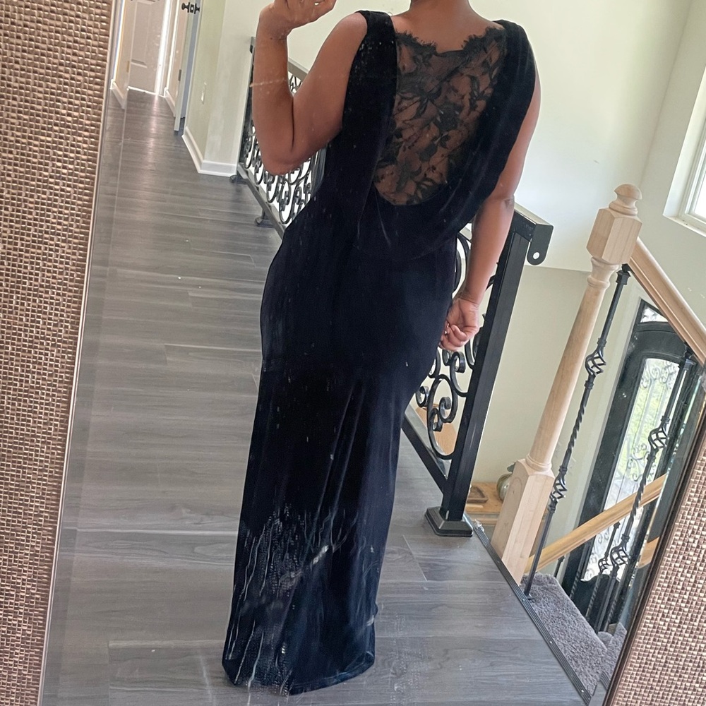 Vintage Lace Open Back Gown Dress